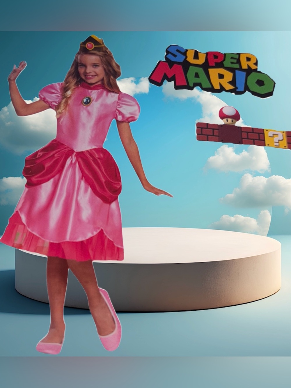 Super‎ Mario Brothers Princess Peach Classic Child Costume, Girls Size L (10/12)
